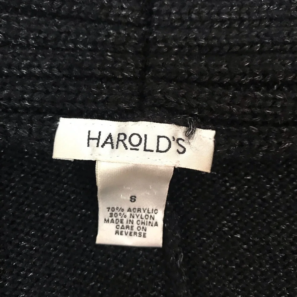 Harold’s Cropped Open Shrug Sweater, Black, S